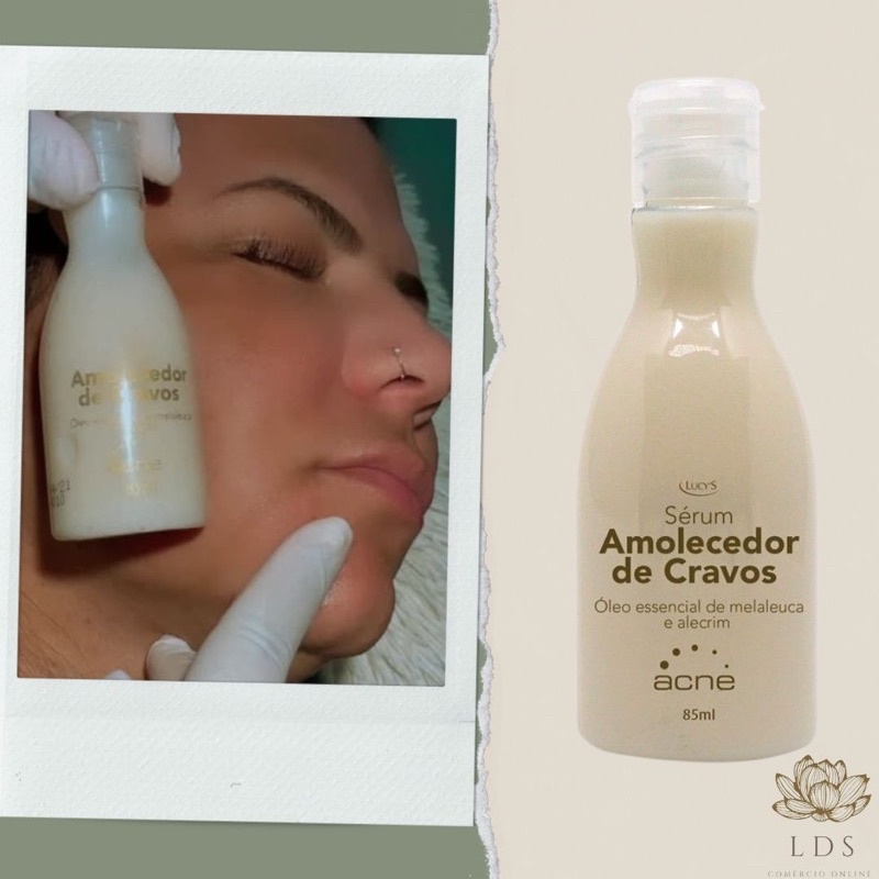 Sérum Amolecedor de Cravos – Cicatrizante – Antisséptico ACNE LUCYS – 85ml.