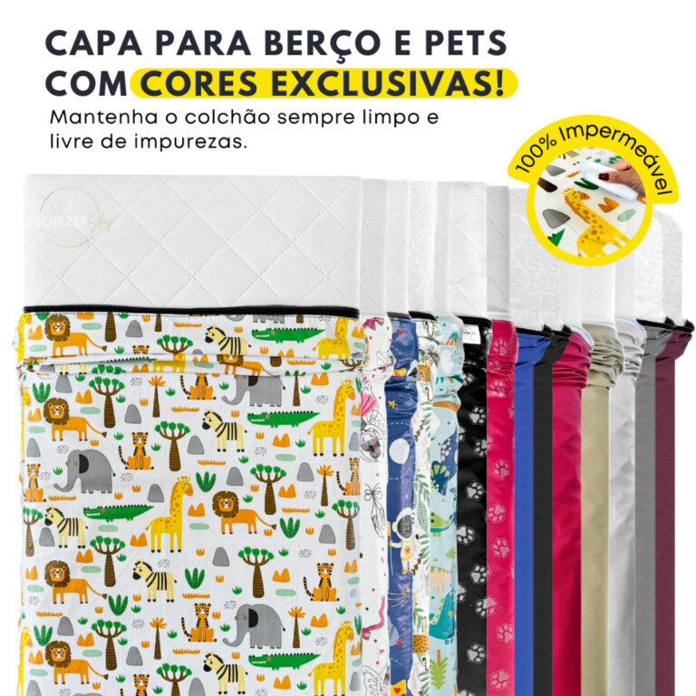 Capa de Colchão Impermeável Berço e Mini Cama P
