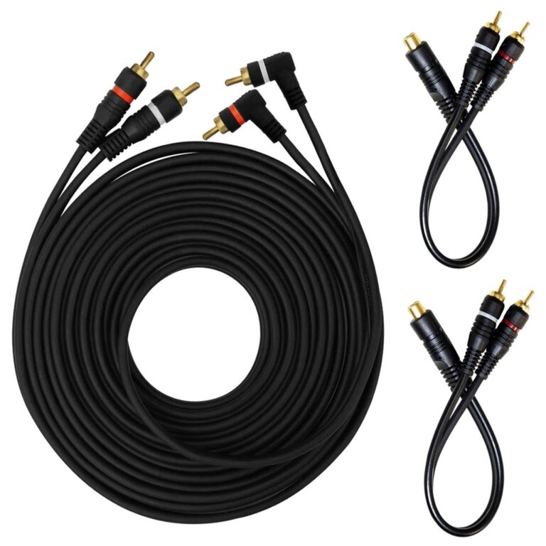 Kit 1 Cabo Rca 5mts e 2 Y 2M/1F P/ Módulo Amplifi