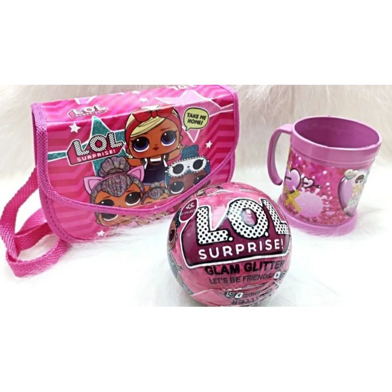 Kit Lol Bolsinha Lateral + Caneca + Bolinha Surpresa