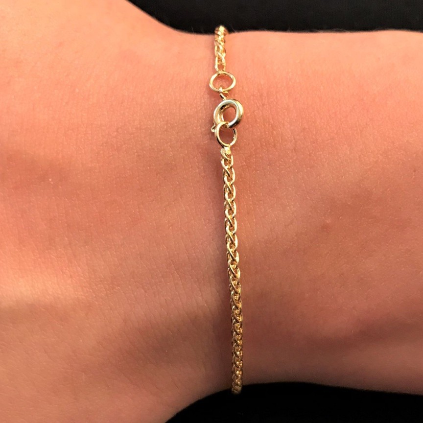 Pulseira Masculina De Ouro Peruana 2mm Banhada a Ouro 24k Pulseira Cordão Baiano
