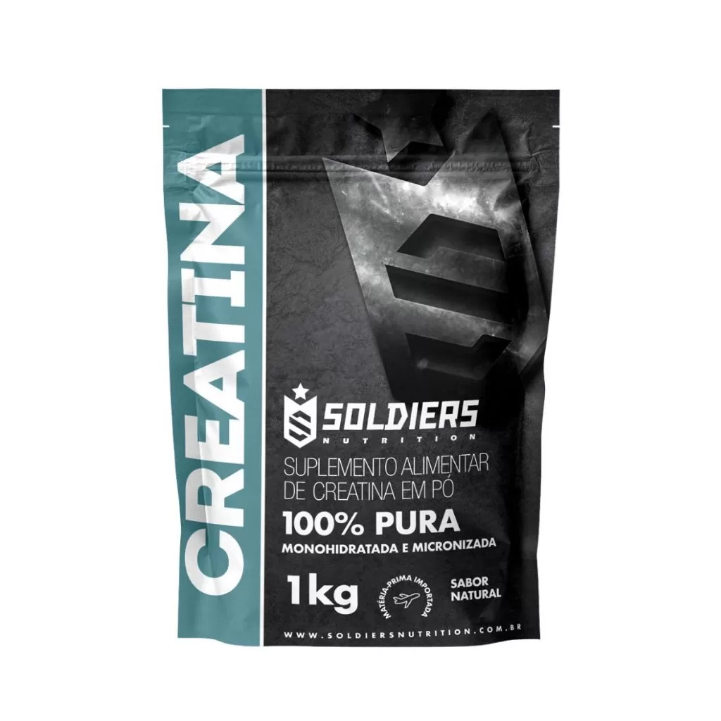 Creatina Monohidratada 1kg 100% Pura Importada Soldiers Nutrition Suplemento Performance Muscular Fo