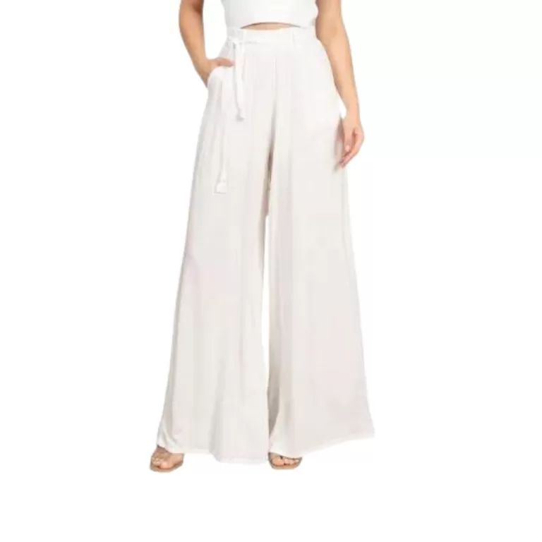 Calça Pantalona Feminina Boca De Sino Cintura Alt