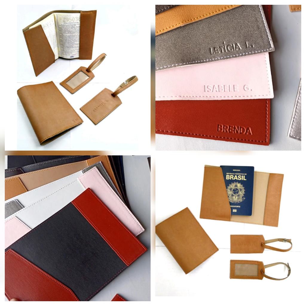 KIT Porta Passaporte + Tag de mala Personalizado com nome
