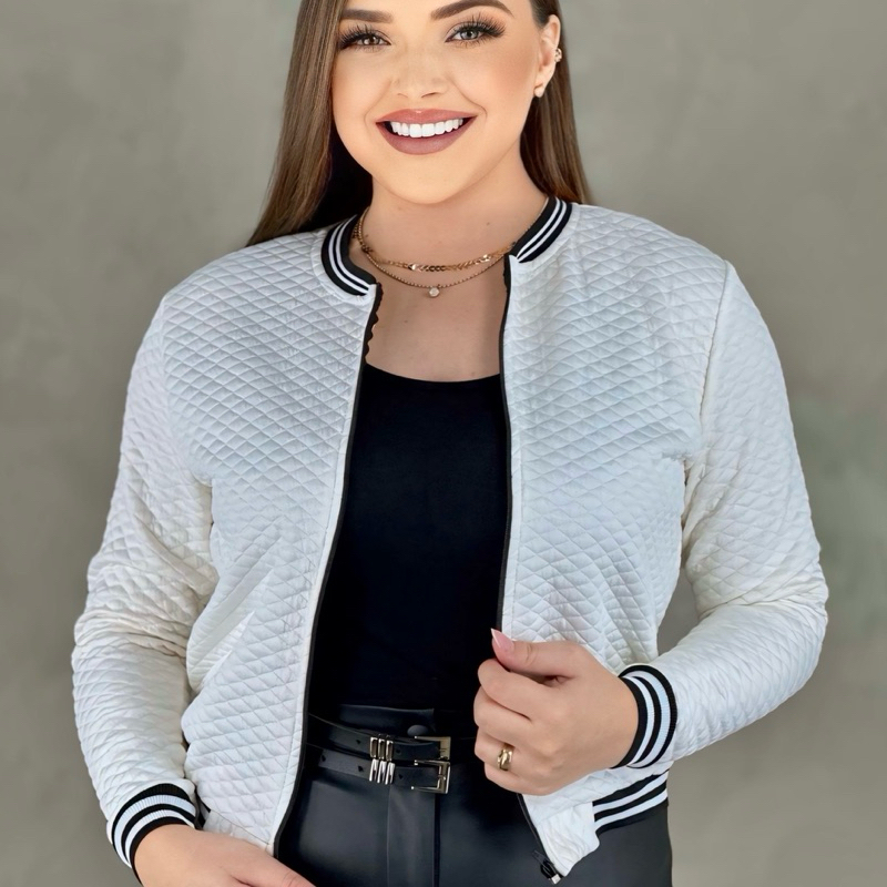 Jaqueta bomber P ao GG blusa feminina de frio casaco matelassê