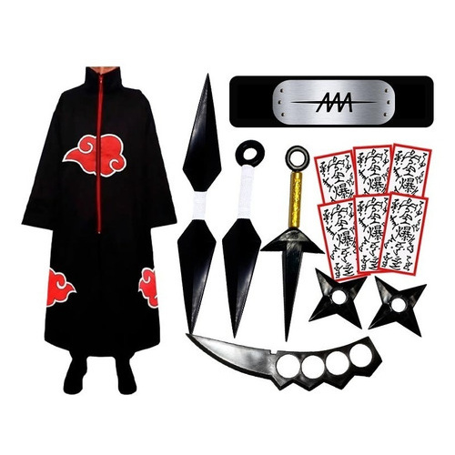Kit Capa Manto Akatsuki Zetsu Tecido De Alta Quali