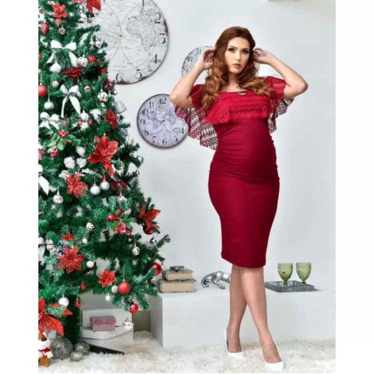 vestido tubinho com rendas Gestante amamentaçao