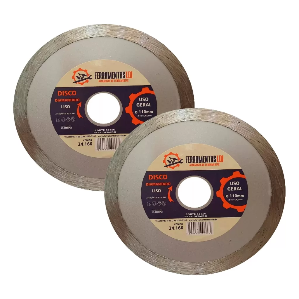 Disco Diamantado 4 Polegadas 110mm Liso Furo 20mm Profissional