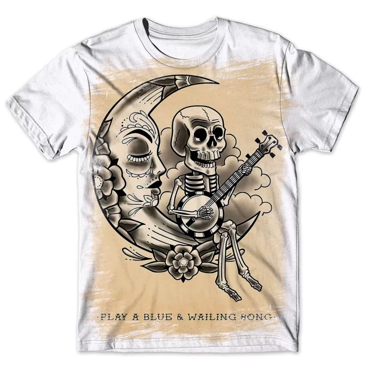 Camisa Camiseta Masculina Caveira Mexicana Musica