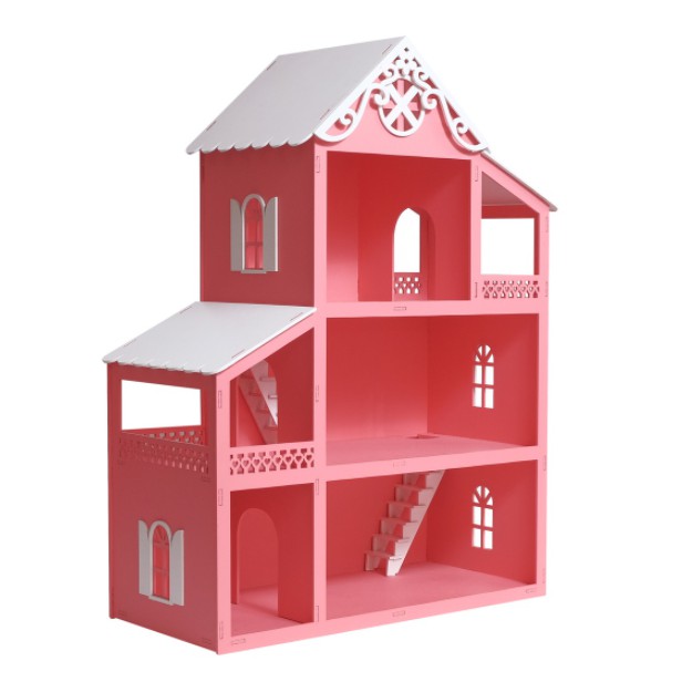 Casa Casinha Boneca Polly MDF Pintada PP