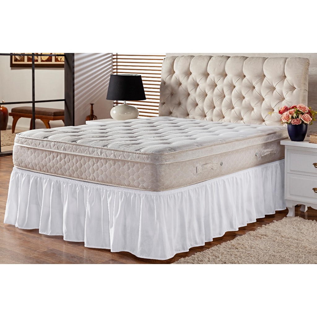 Saia Para Cama Box Tamanho Universal (Casal Padrão, Queen e King) Com Elastico 25MM Em Toda a Volta