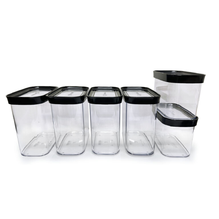 Kit Conjunto de 06 Potes Herméticos para Mantimen