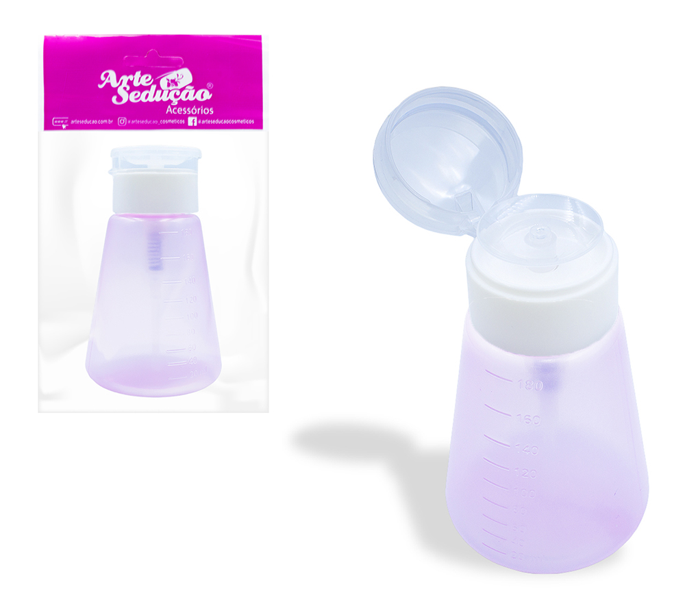 Porta Acetona de Plástico Removedor Esmalte Dosador 180 ml