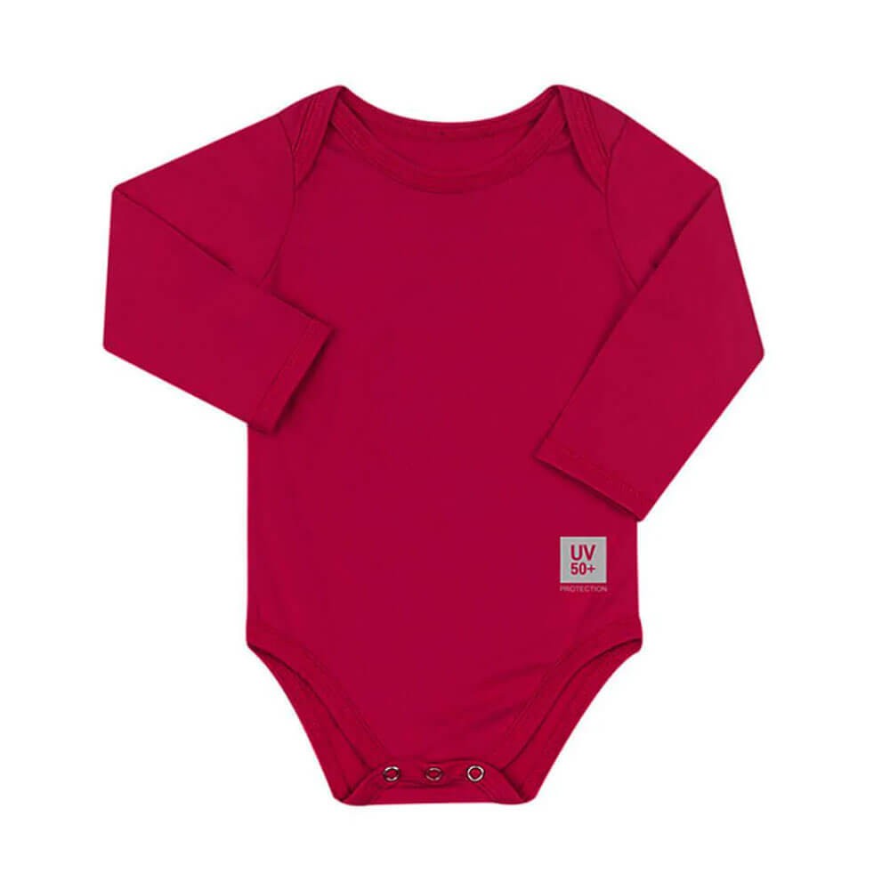 Body Infantil com Proteção Solar UV 50+ Manga Longa Pink Vitho