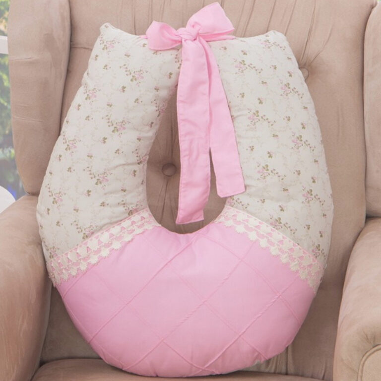 Almofada De Amamentar 100% Algodão Pérola rosê