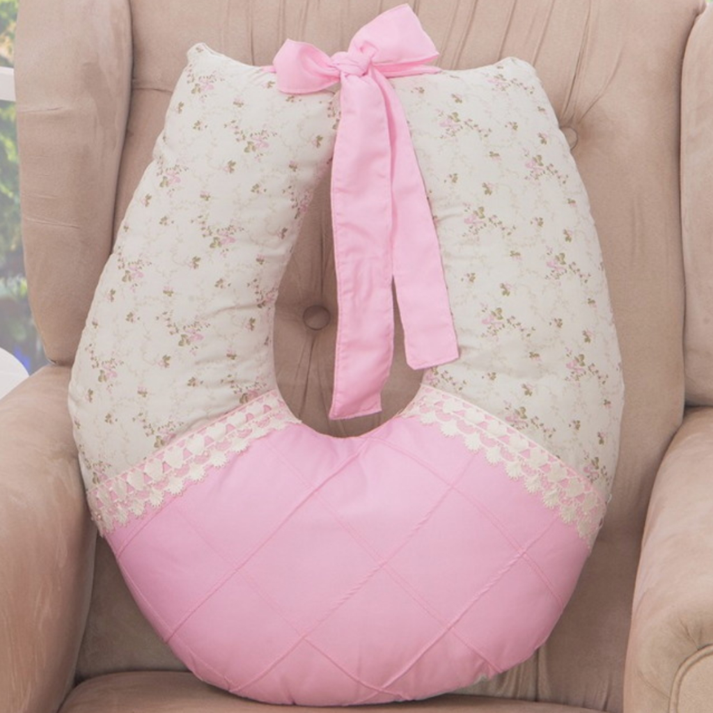 Almofada De Amamentar 100% Algodão Pérola rosê