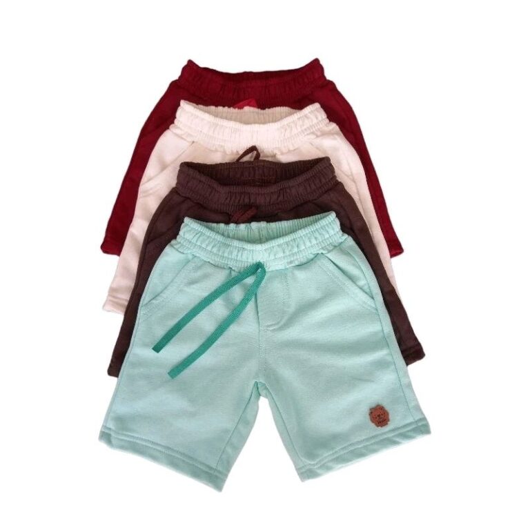 Kit 4 shorts bermuda moletom  infantil menino masc