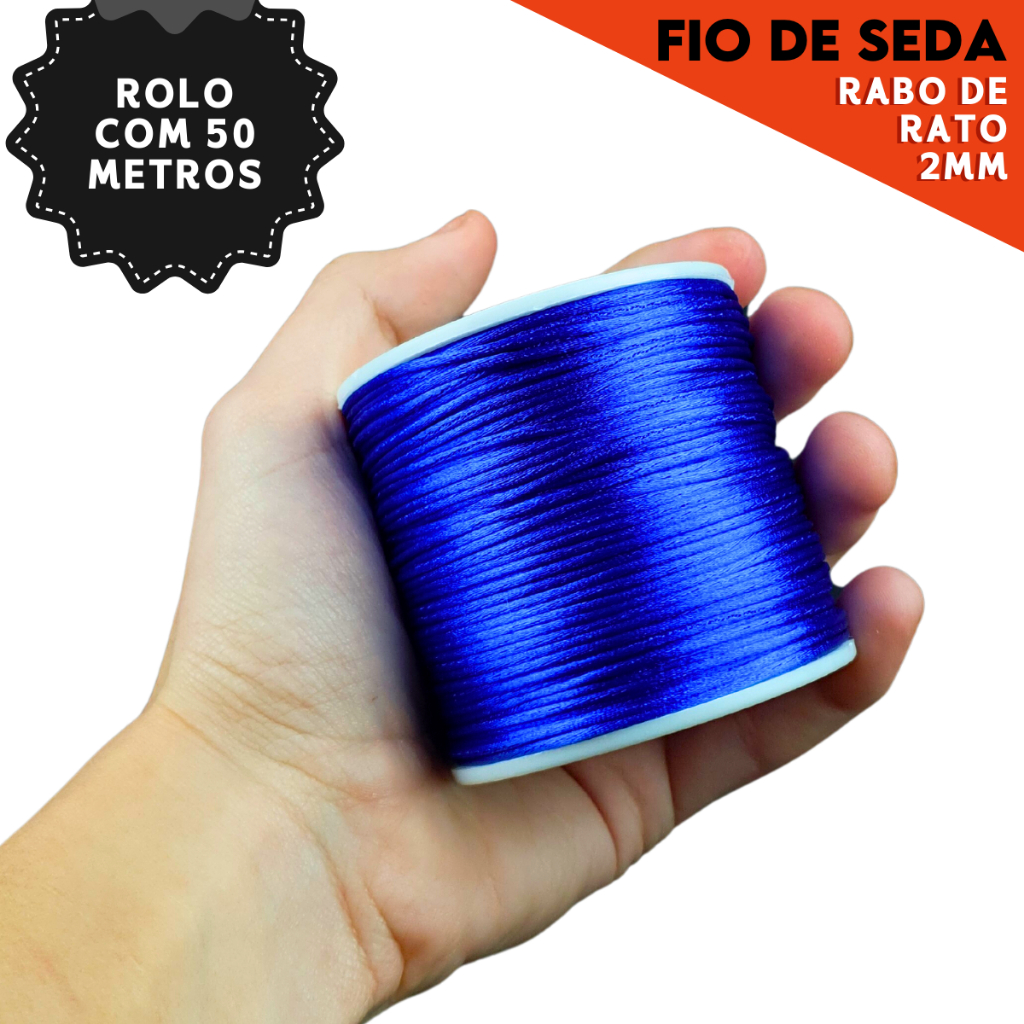 Fio de Seda – 02 – Rolo com 50 Metros – Várias Cores AZUL ROYAL – 207
