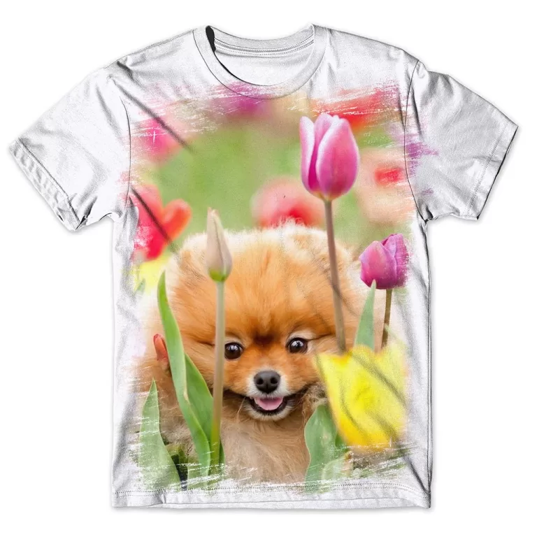 Camisa Camiseta Masculina Cachorro Lulu da Pomerâ
