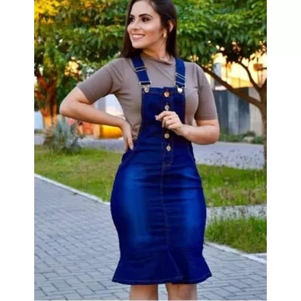 Jardineira Salopete JEANS  Feminina PREMIUM. PROMO