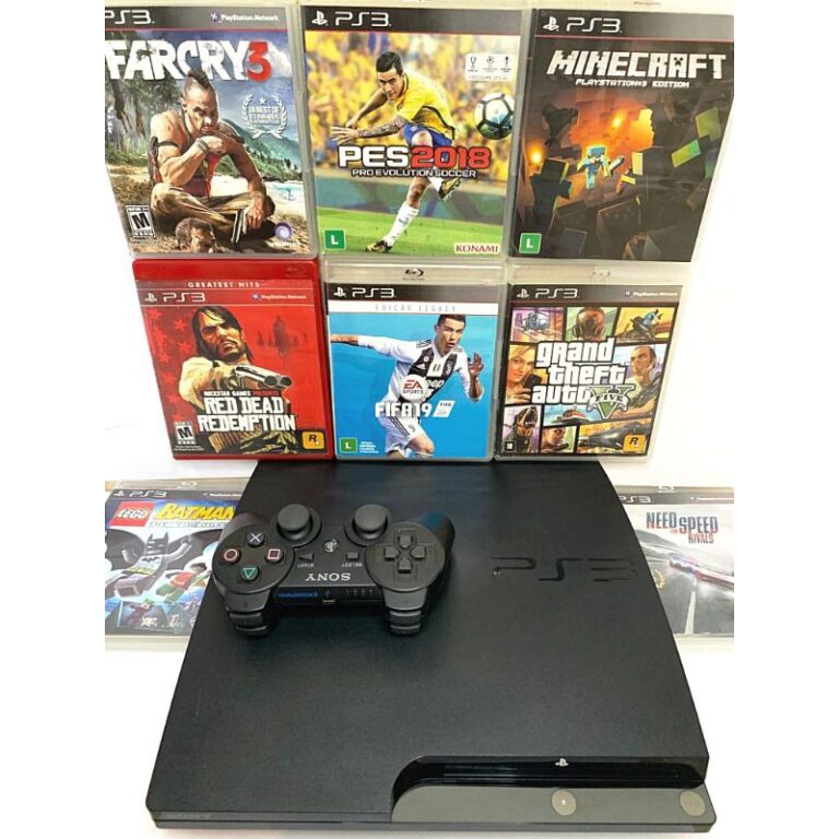 Playstation 3 Ps3 Super Slim + 10 Jogos + 1 Contro