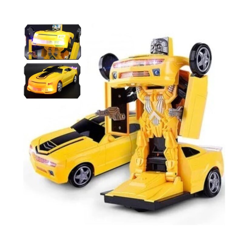 Brinquedo Carrinho Vira Robô Bate E Volta Com Luz
