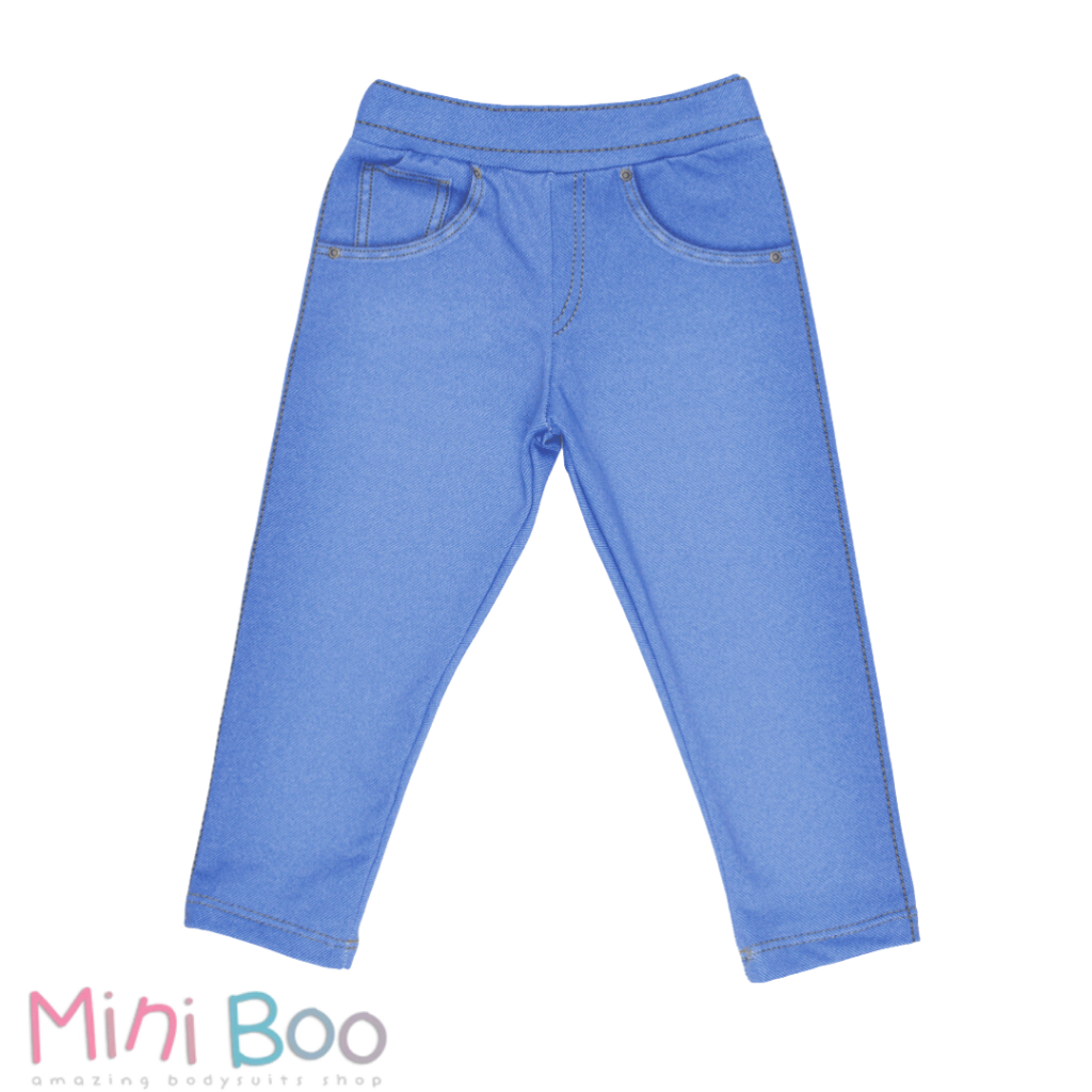 Calça Fake Jeans Sem Elástico Confortável Para Bebê E Infantil MiniBoo Proteção Solar 50+