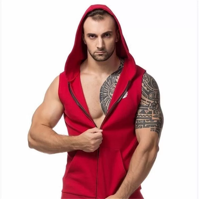 Regata Colete Machão Masculina Blusa Capuz Camisa Com Ziper