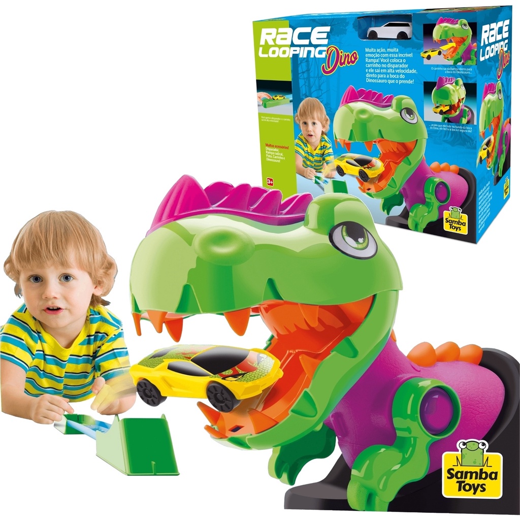 Pista De Carrinho Rampa E Dinossauro 0380 – Samba Toys