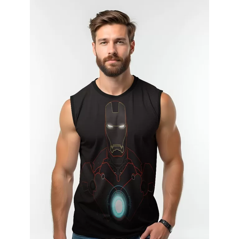 Camiseta Dry Fit Masculina UV 50+ Homem de ferro E