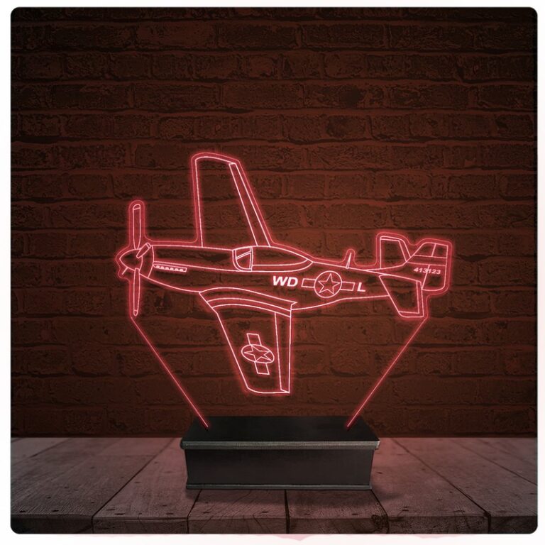 Abajur Luminária Acrílico Led Avião Spitfire Th