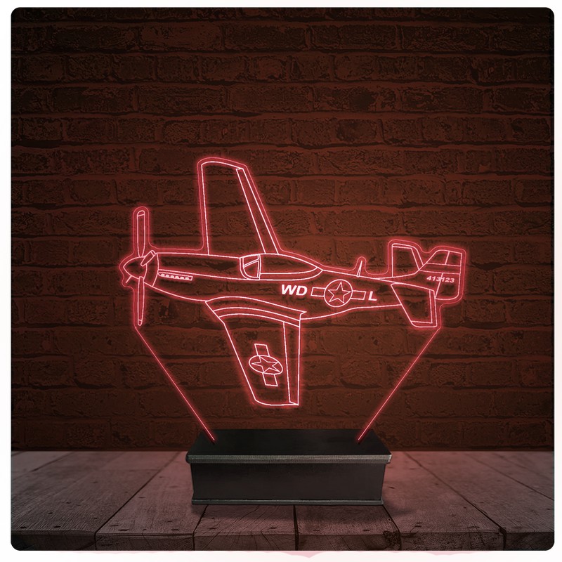 Abajur Luminária Acrílico Led Avião Spitfire Thunderbolt 02