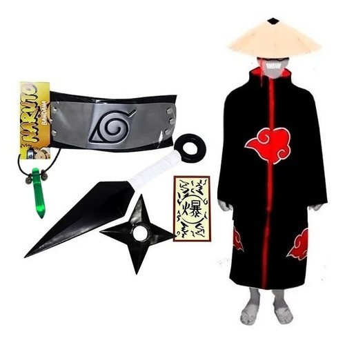 Cosplay Manto Akatsuki Kunai Naruto Vila Da Folha 