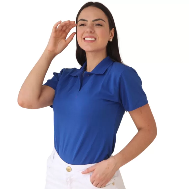 Camisa Polo Feminina Branca Lisa – P-m-g-gg 