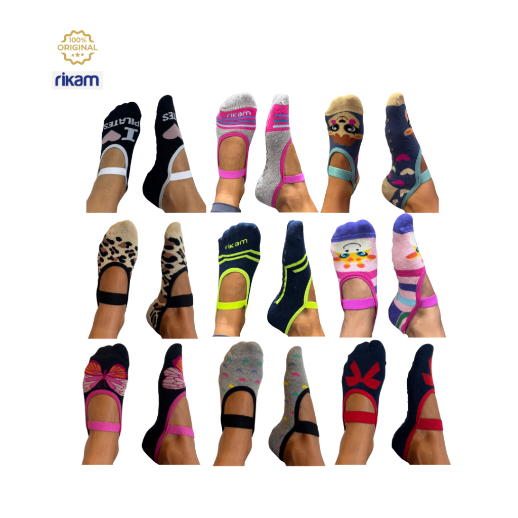 10 Pares Meia Sapatilha Feminina Pilates Yoga Antiderrapante Rikam
