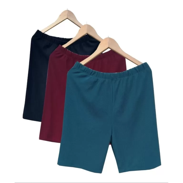 Kit 3 Bermudas De Gorgurao Gancho Alto Com Elastic