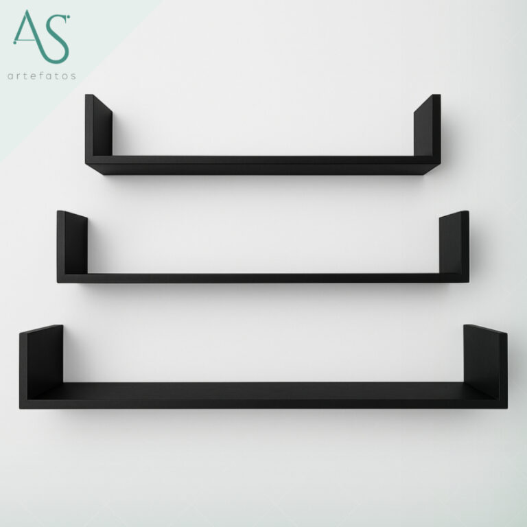 Prateleira Marrom Decorativa Mdf Pratileira Kit 3 