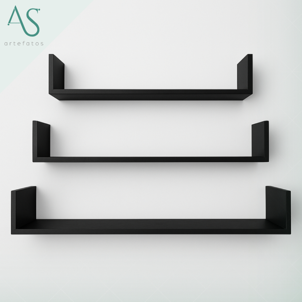 Prateleira Marrom Decorativa Mdf Pratileira Kit 3 P M G
