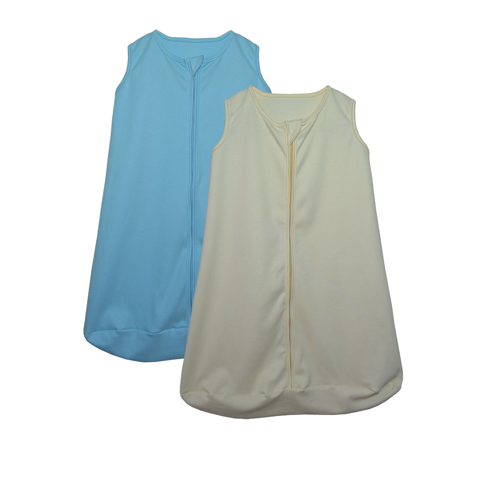 Kit 2 Saco de Dormir Bebê Amarelo e Azul Enxoval Pijama 100% Algodão