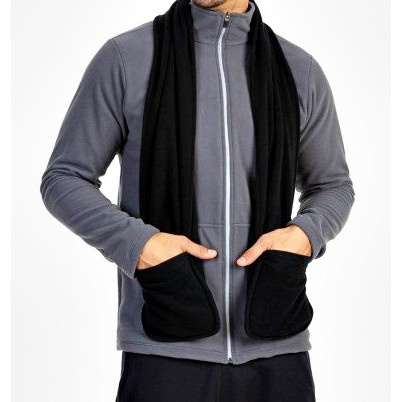 Cachecol Duplo com Forro e Bolsos Unissex  Ideal p