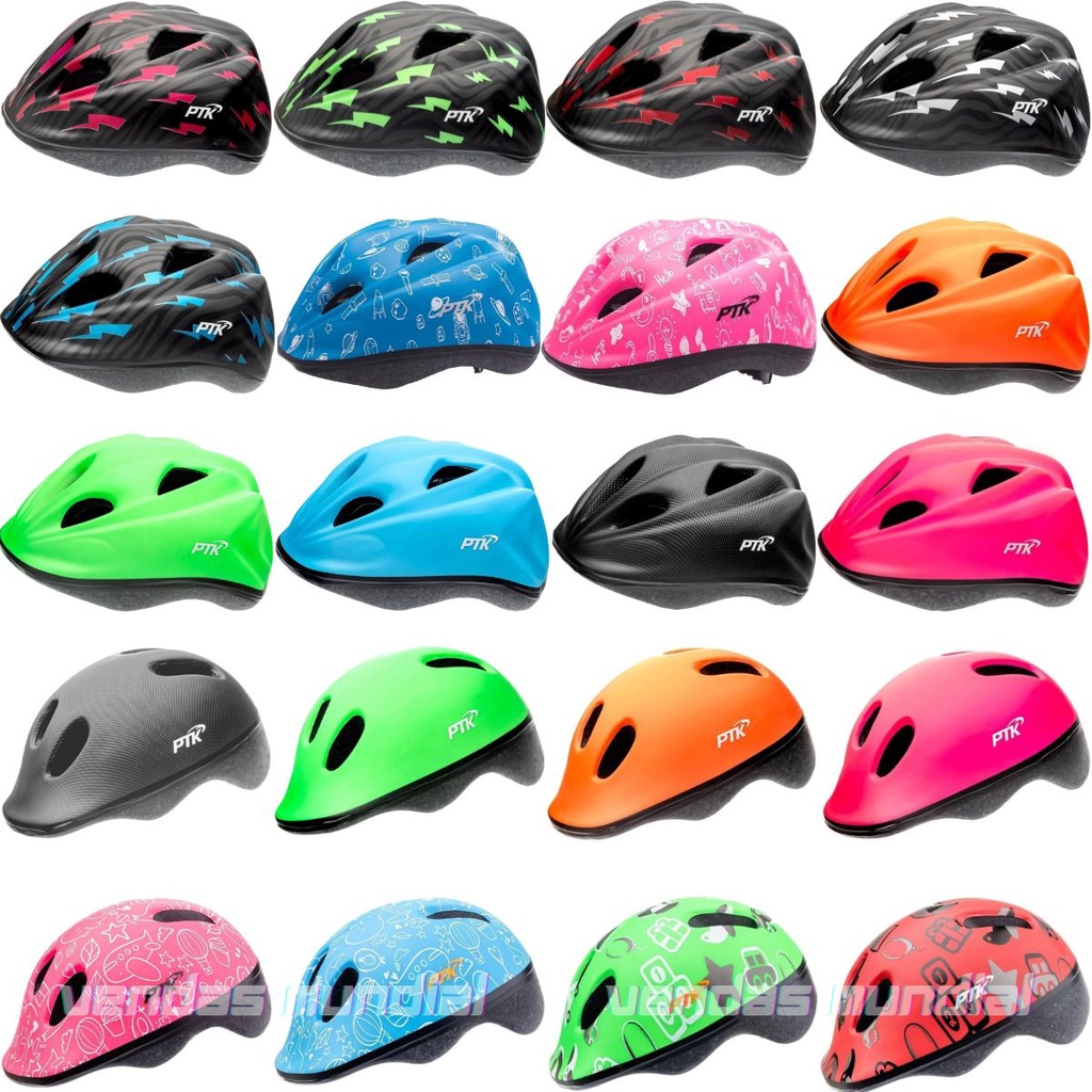 Capacete Infantil Ciclismo Bicicleta Ptk Ajustável Com regulagem Skate Patins Patinete Crianças Prot
