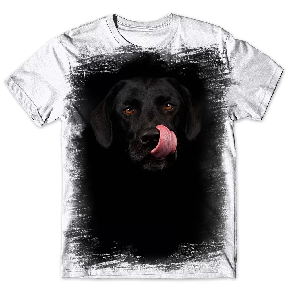 Camisa Camiseta Masculina Cachorro Preto