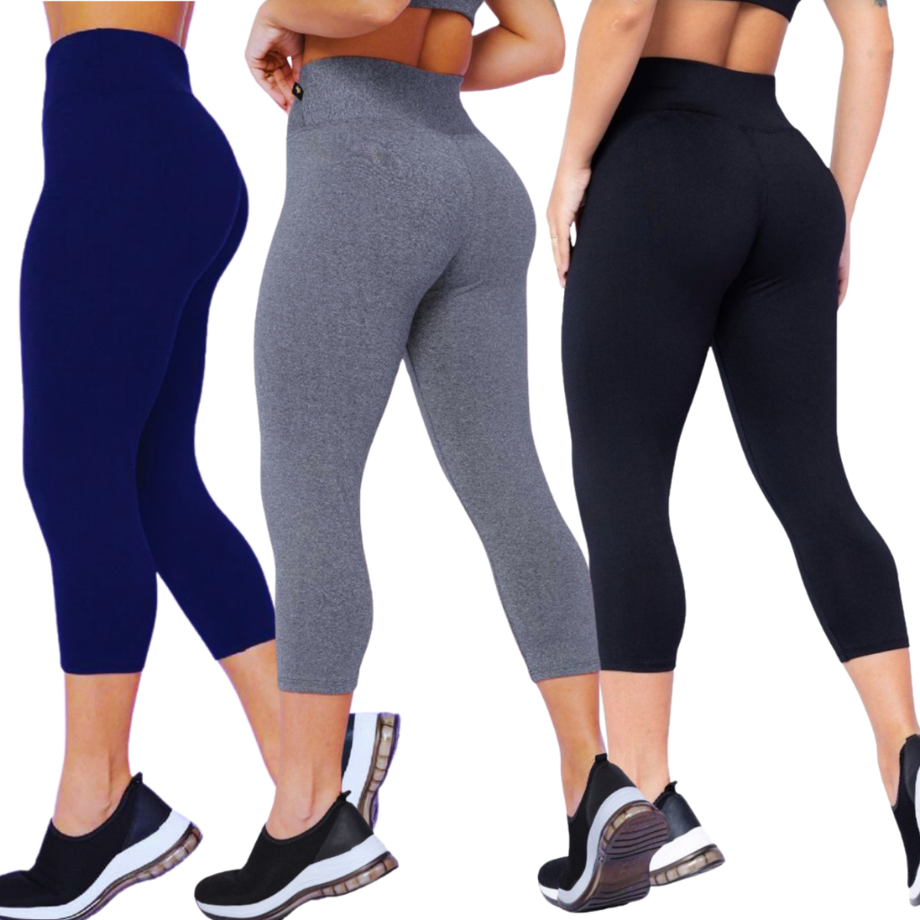 Corsário Feminino Capri academia Legue Fitness Cos Alto não fica transparente