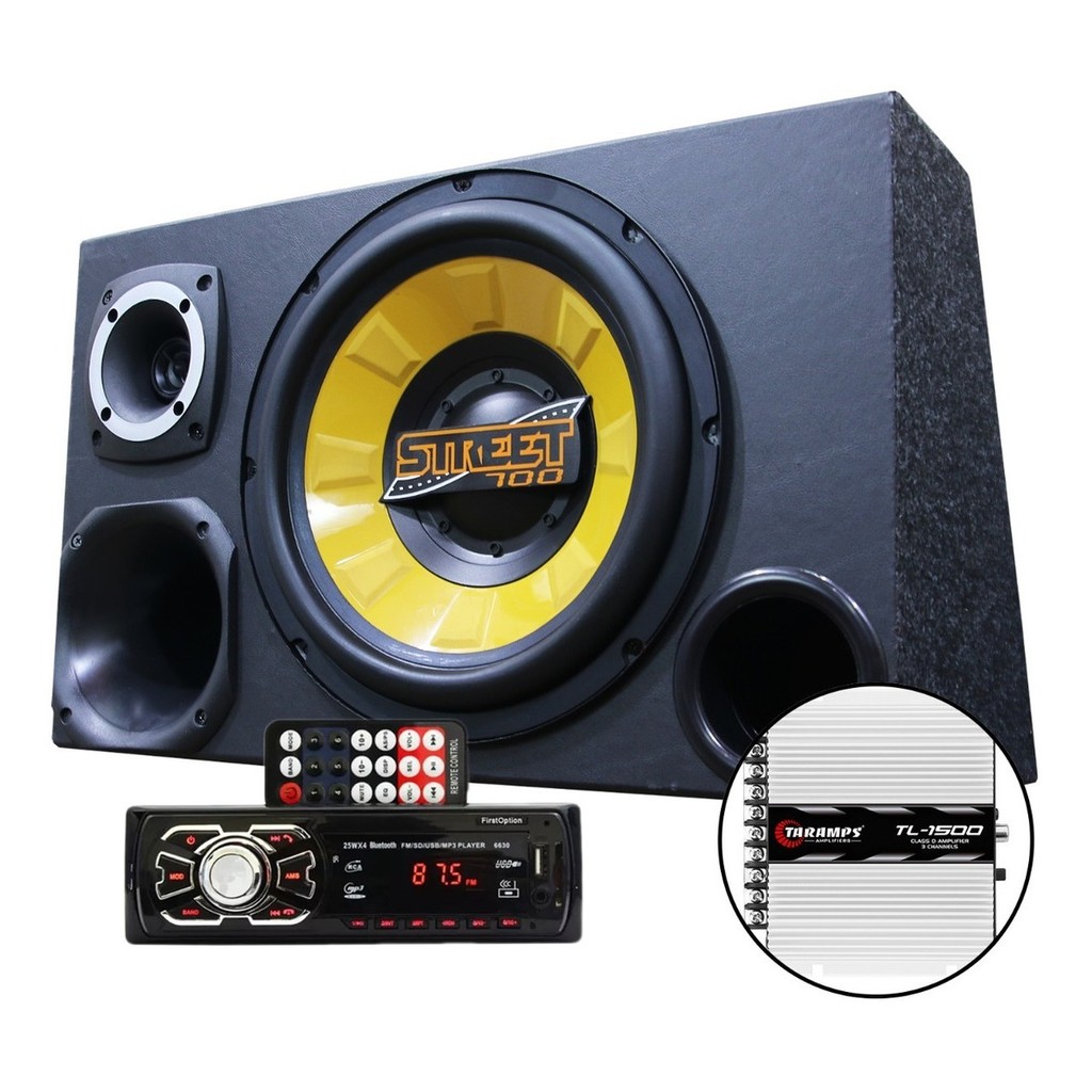 Kit Som Caixa Trio Sub Spyder 700w Aparelho Bluetooth Tl1500