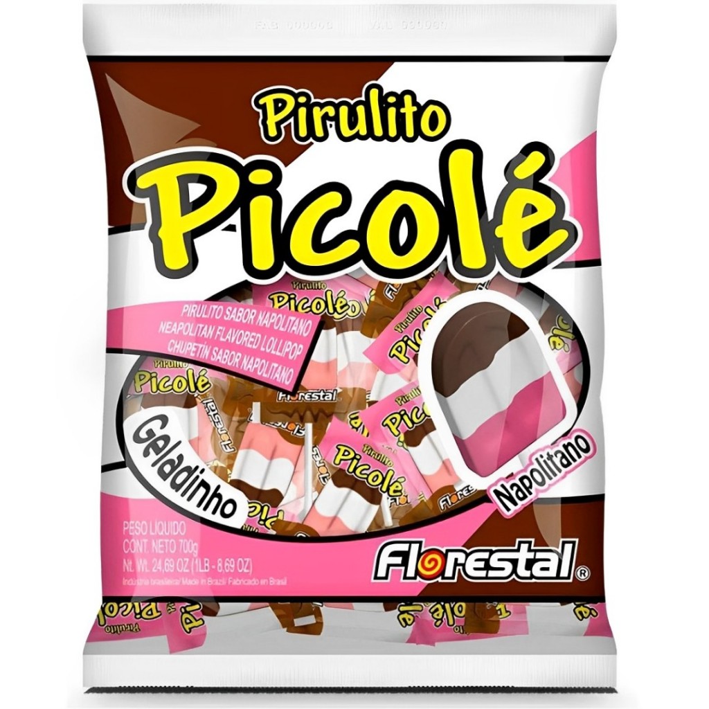 Pirulito Picolé Napolitano C/50 Unidades Florestal