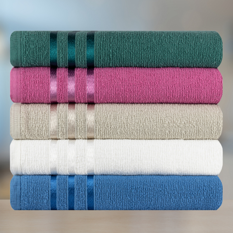 kit 5pçs Toalhas de Rosto Cores Sortidas Simples 