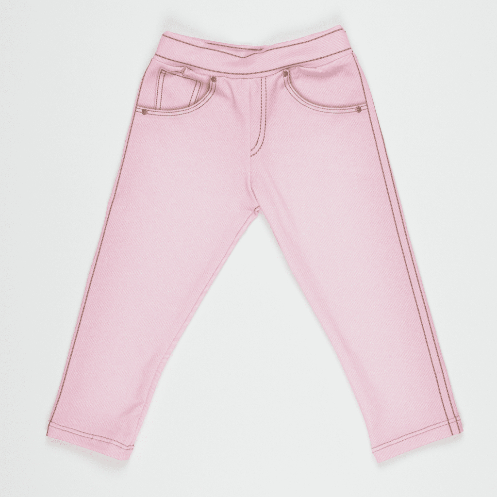 Calça Fake Jeans Bebê e Infantil Rosa MiniBoo Proteção Solar 50+