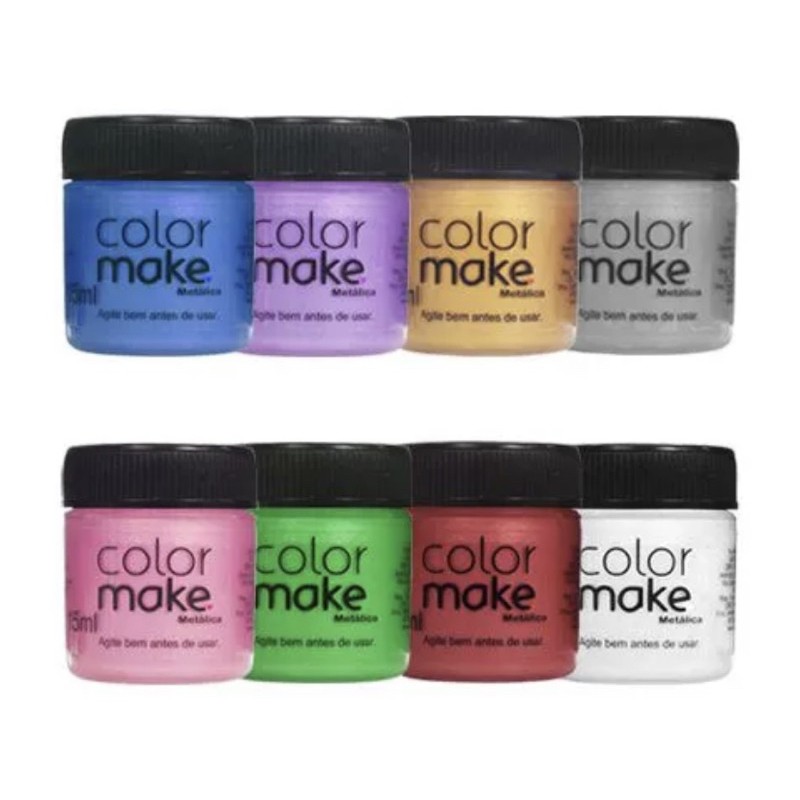 Tinta Liquida Metálica 15ml Colormake Maquiagem artistica Halloween Carnaval Escola