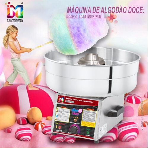 Maq P/ Algodão Doce Cuba 51cm -+ Kit Funil