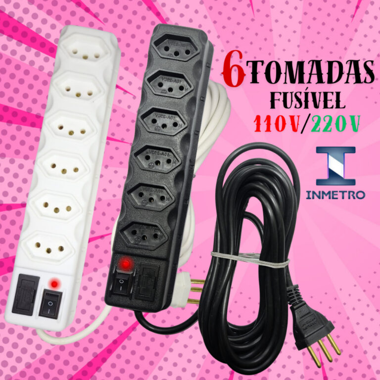 FILTRO DE LINHA RÉGUA DE TOMADAS 6, 5, 4 e 3 toma
